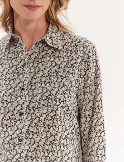 Maureen black and beige printed shirt