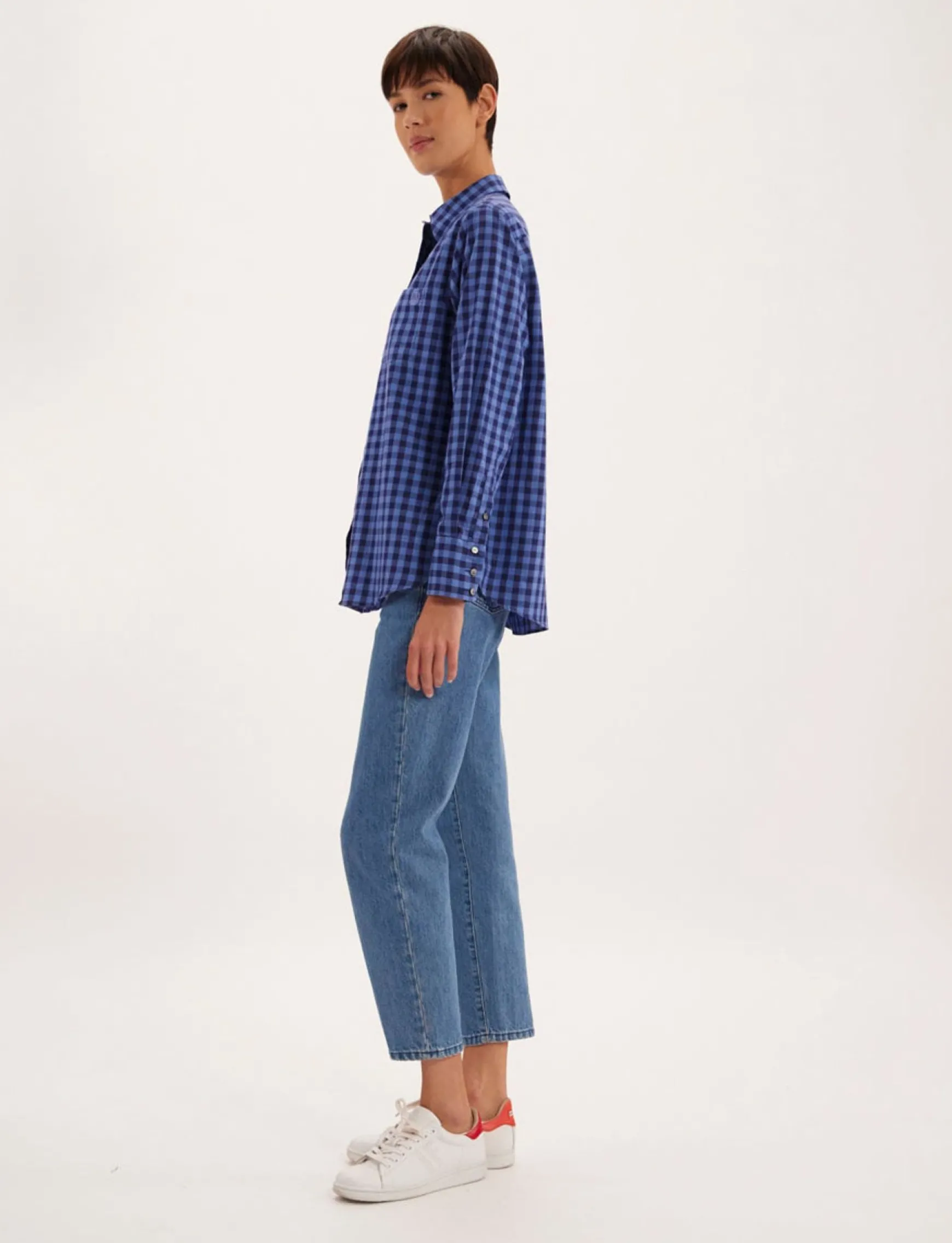 Maureen blue check shirt