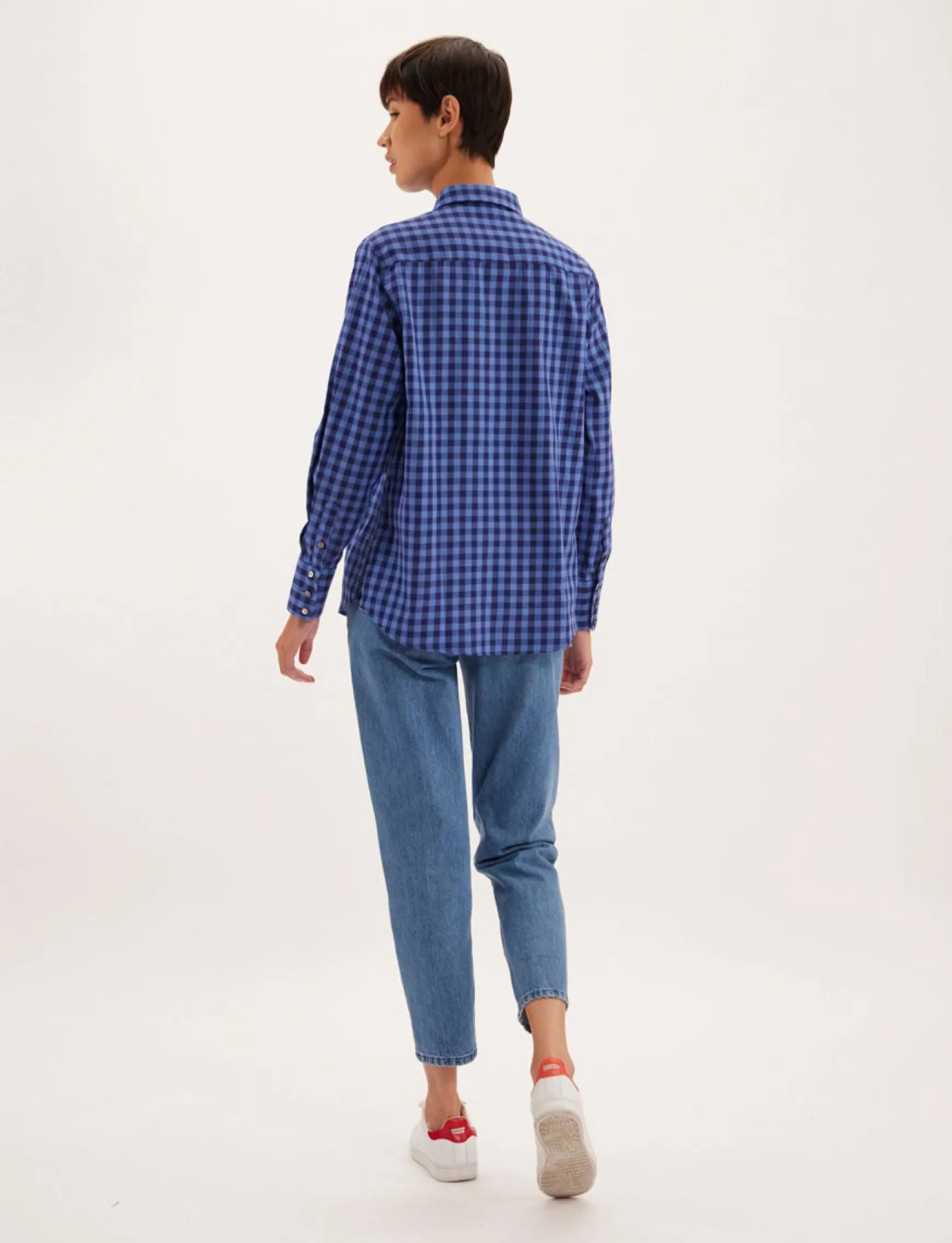 Maureen blue check shirt