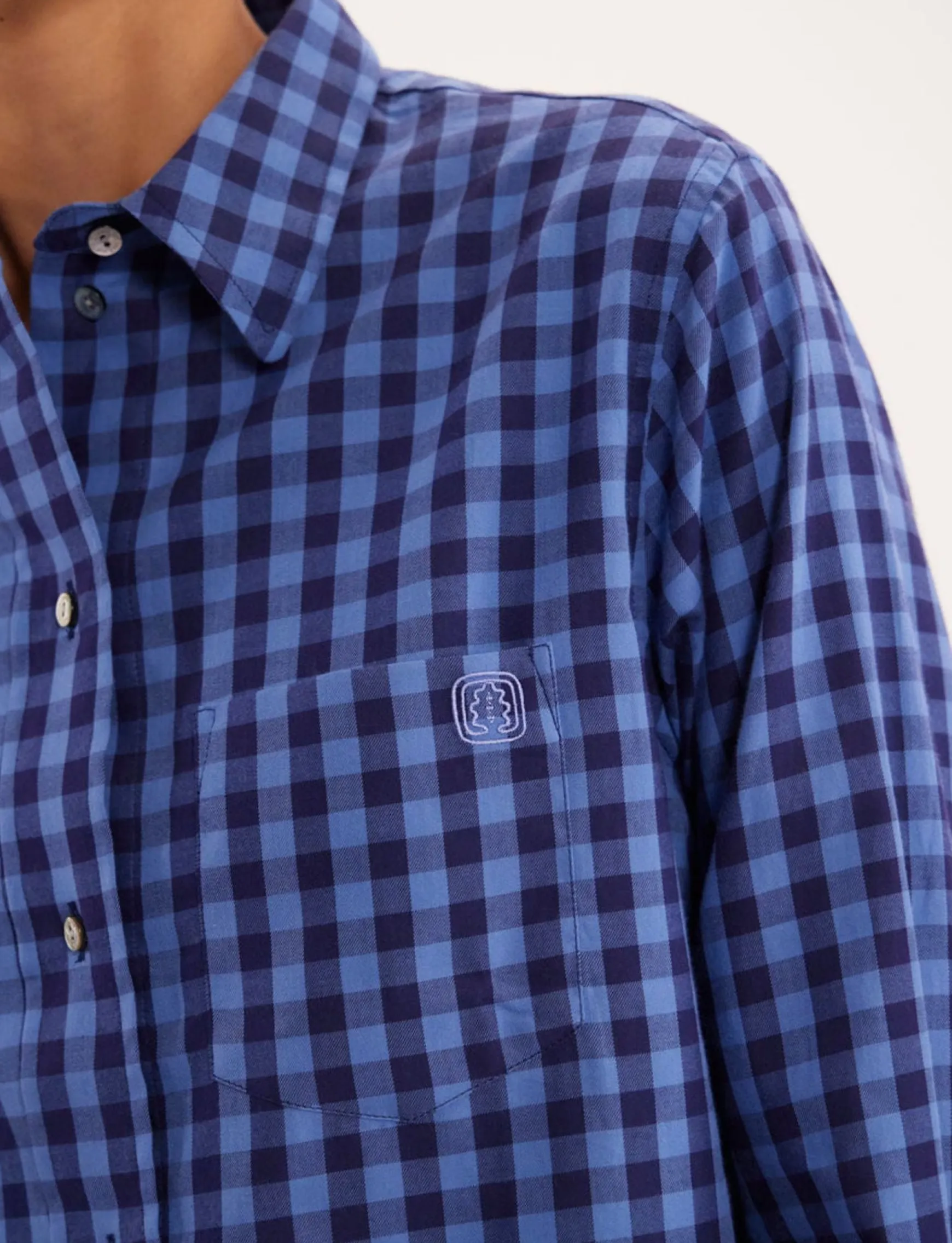 Maureen blue check shirt