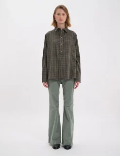 Maureen khaki cotton check shirt
