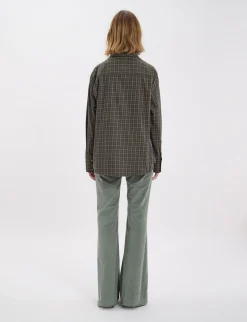 Maureen khaki cotton check shirt
