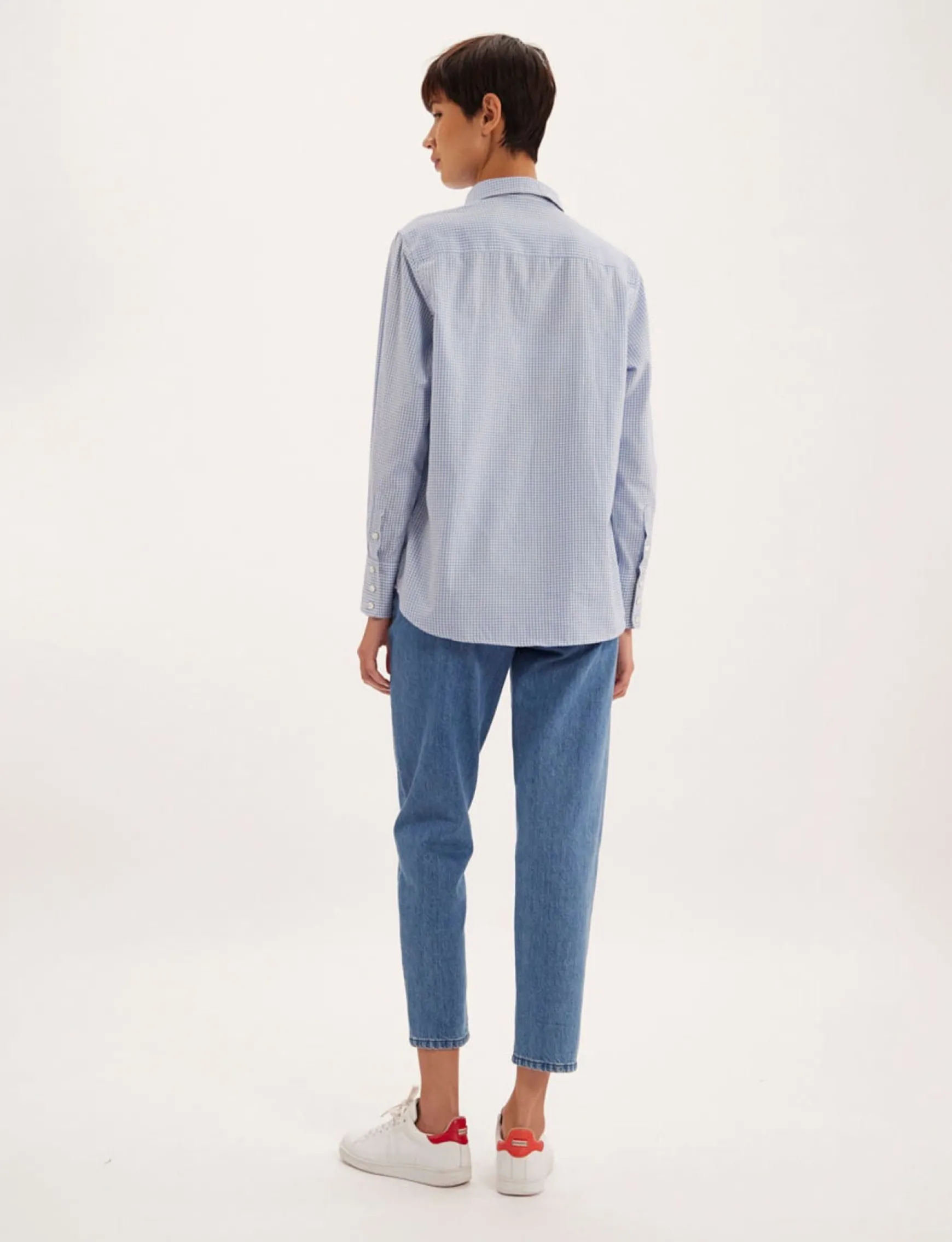 Maureen light blue gingham shirt