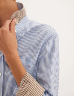 Maureen light blue gingham shirt