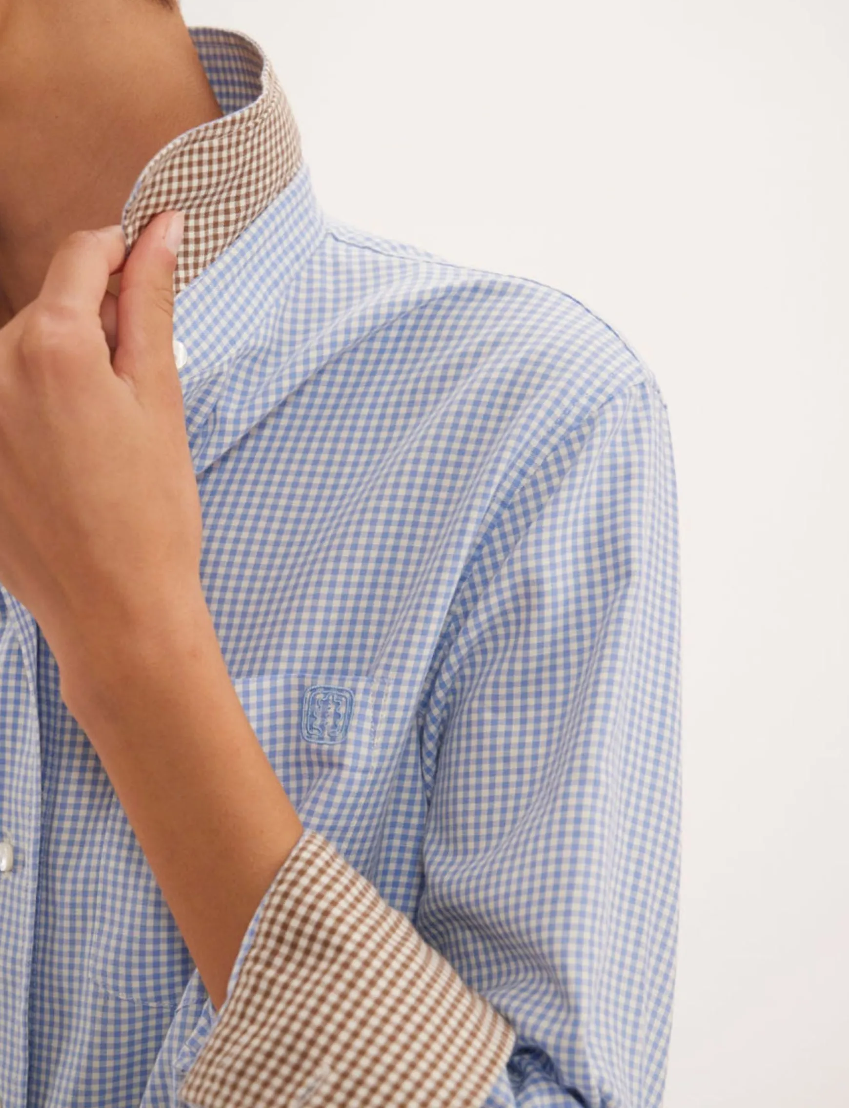 Maureen light blue gingham shirt