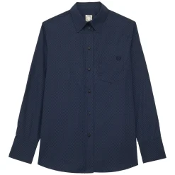 Maureen navy cotton patterned shirt