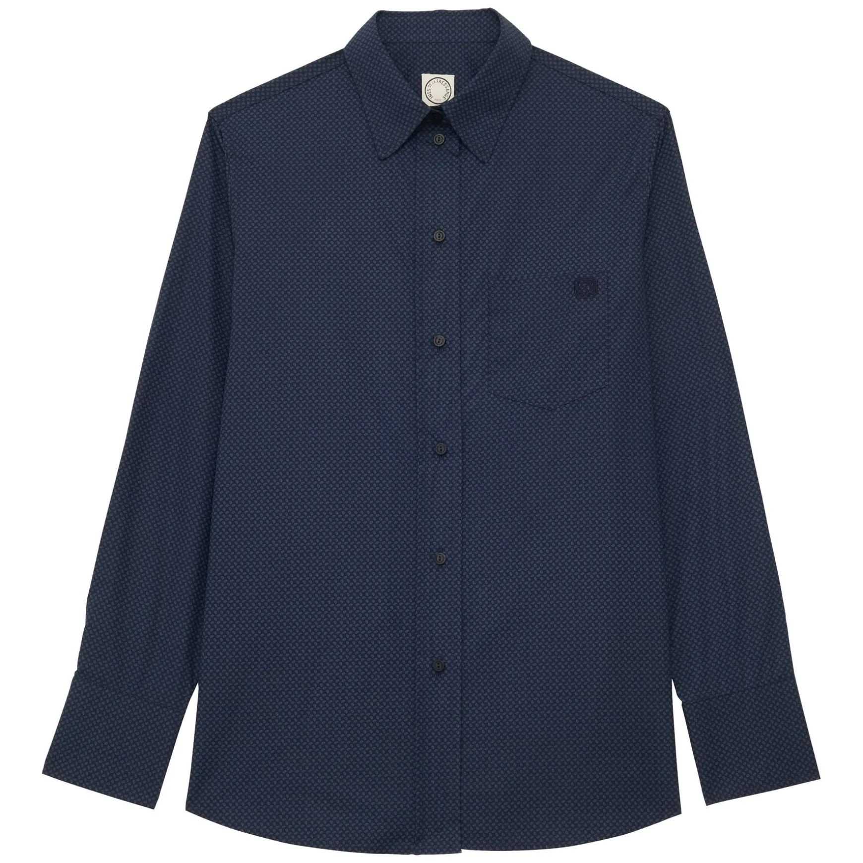 Maureen navy cotton patterned shirt