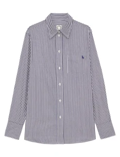 Maureen navy/white striped shirt