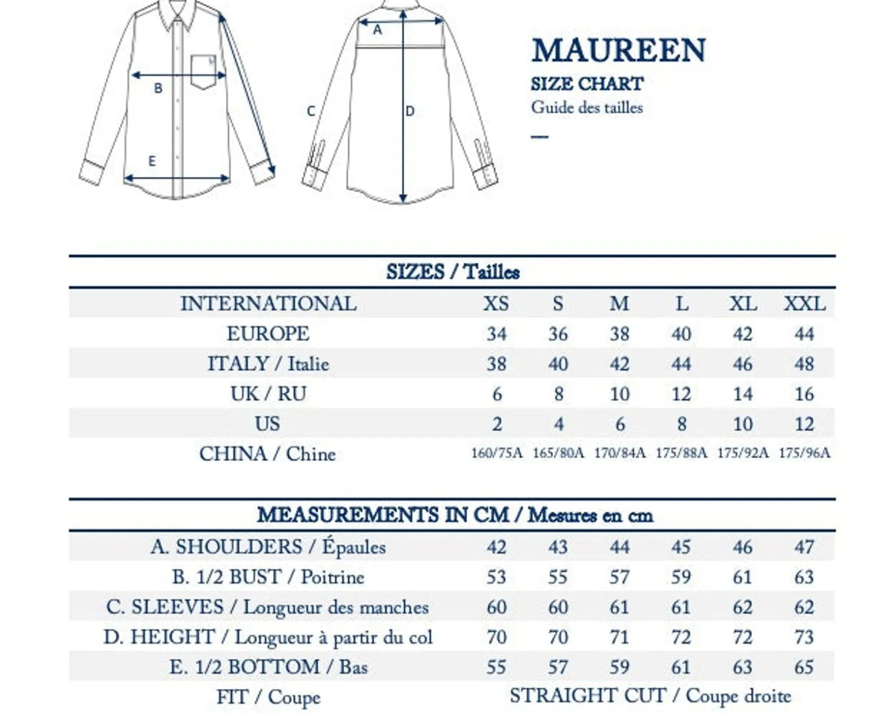 Maureen navy/white striped shirt