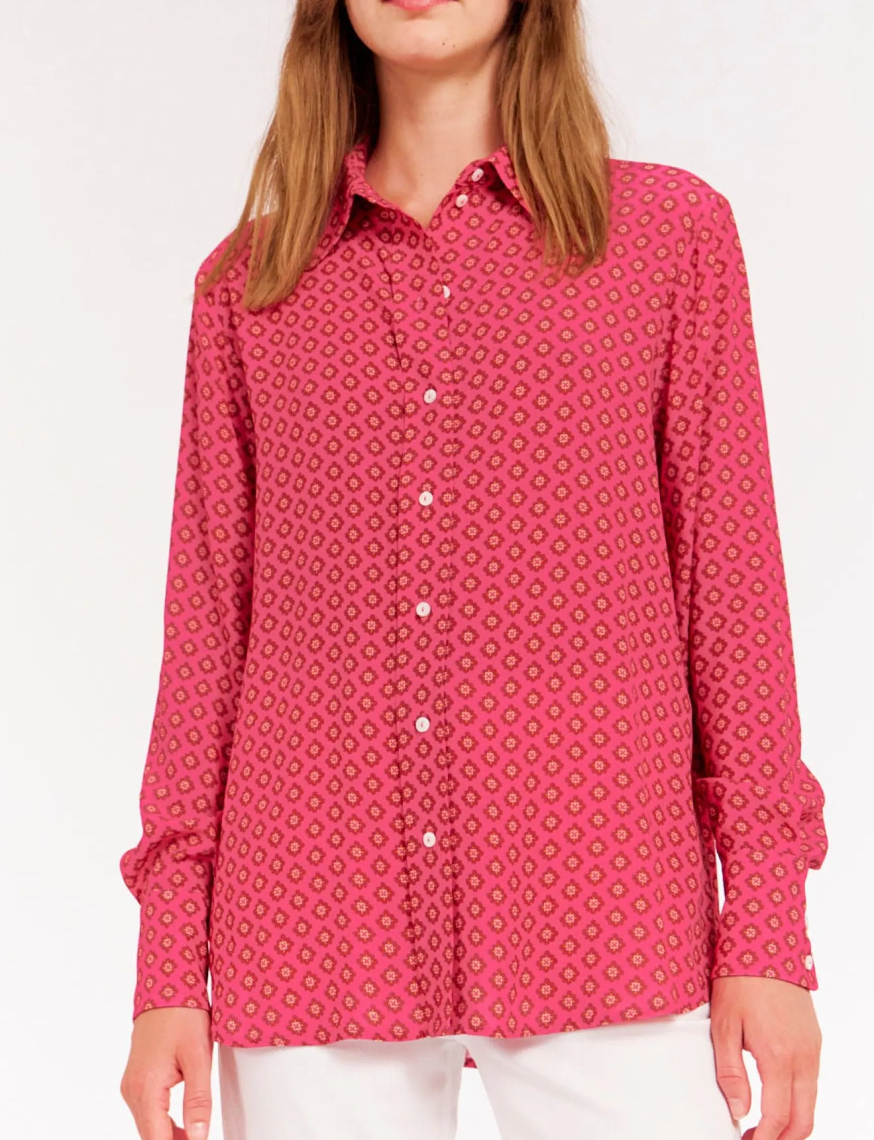 Maureen pink crepe shirt
