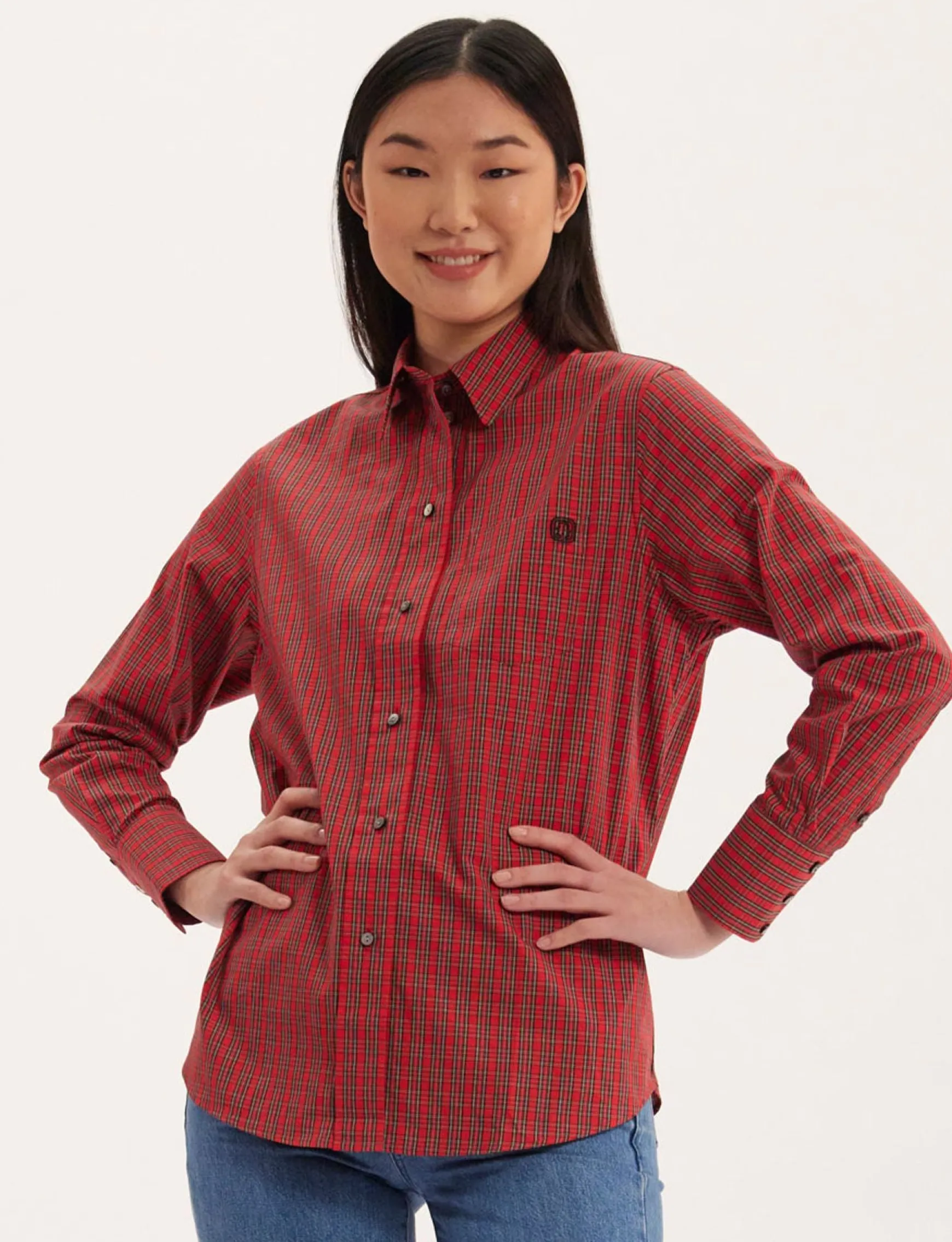 Maureen red check shirt