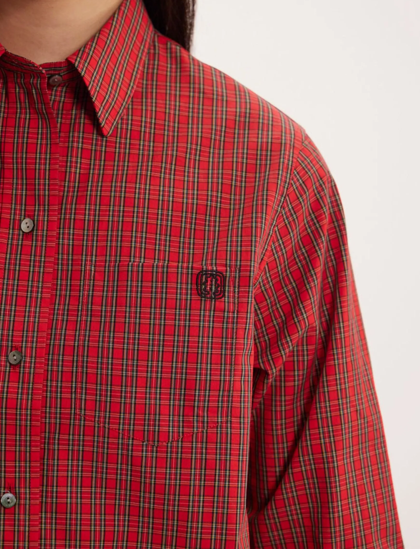 Maureen red check shirt