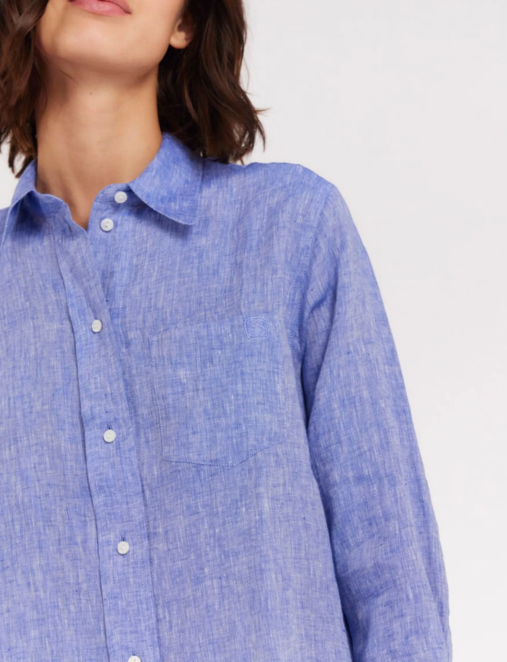 Maureen shirt in blue linen
