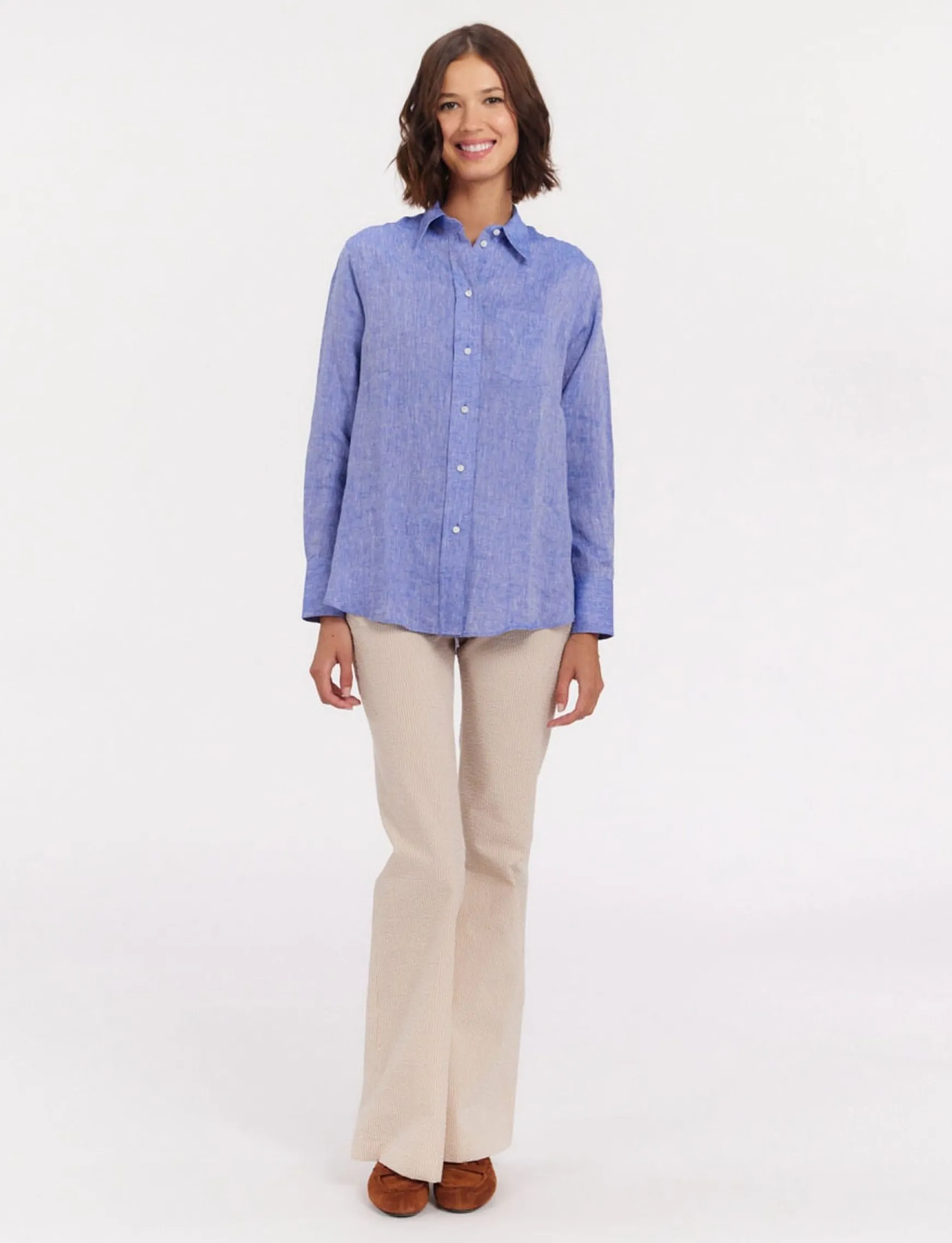 Maureen shirt in blue linen