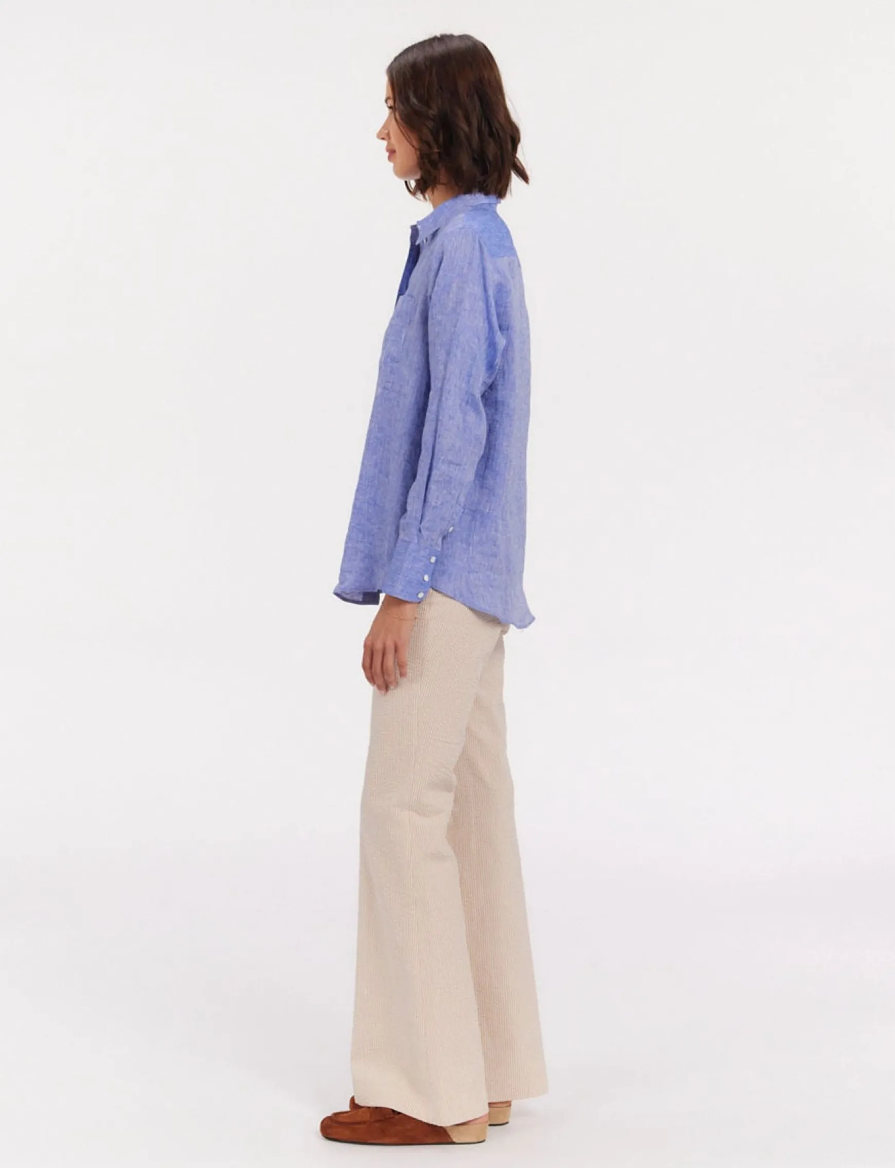 Maureen shirt in blue linen