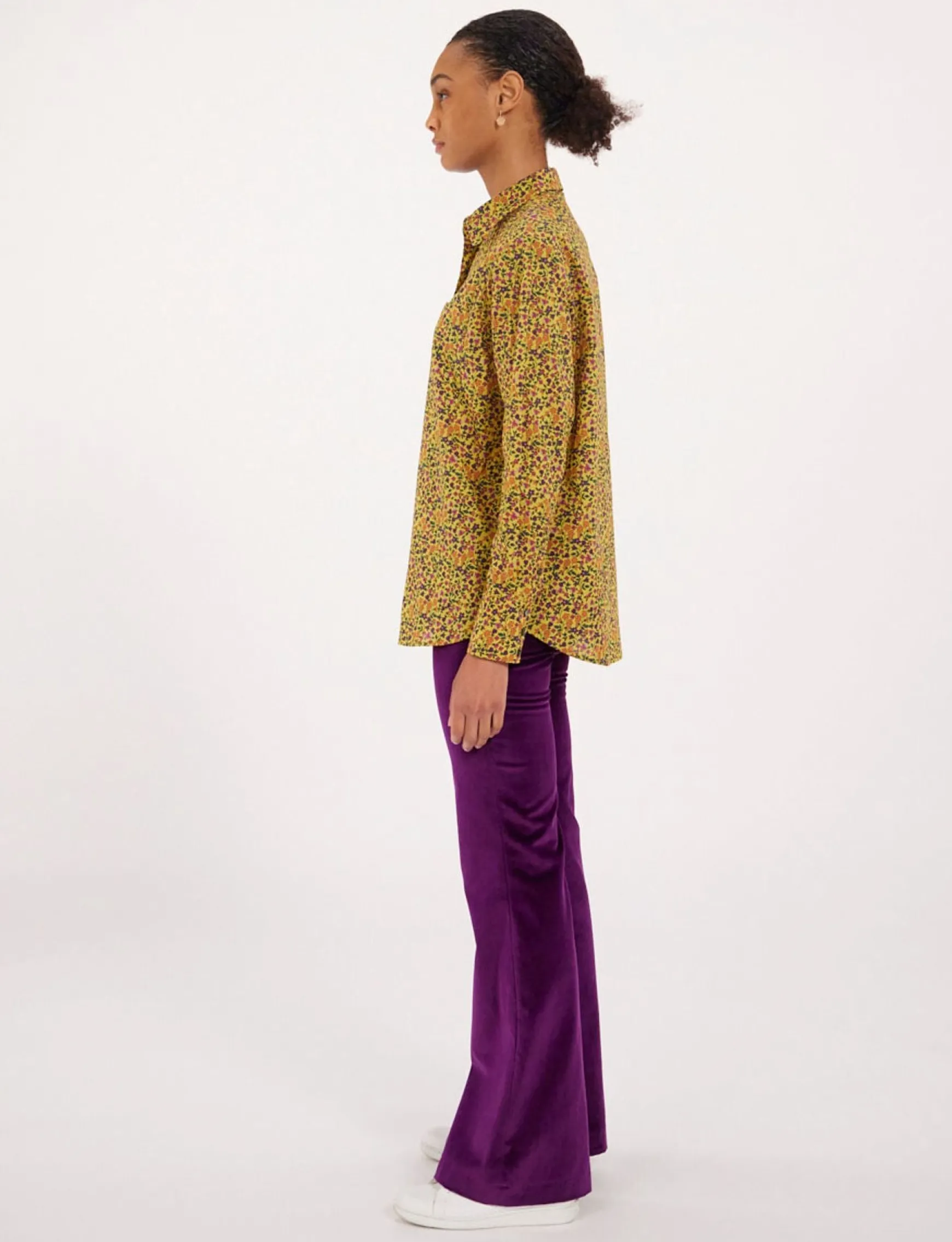 Maureen yellow floral shirt