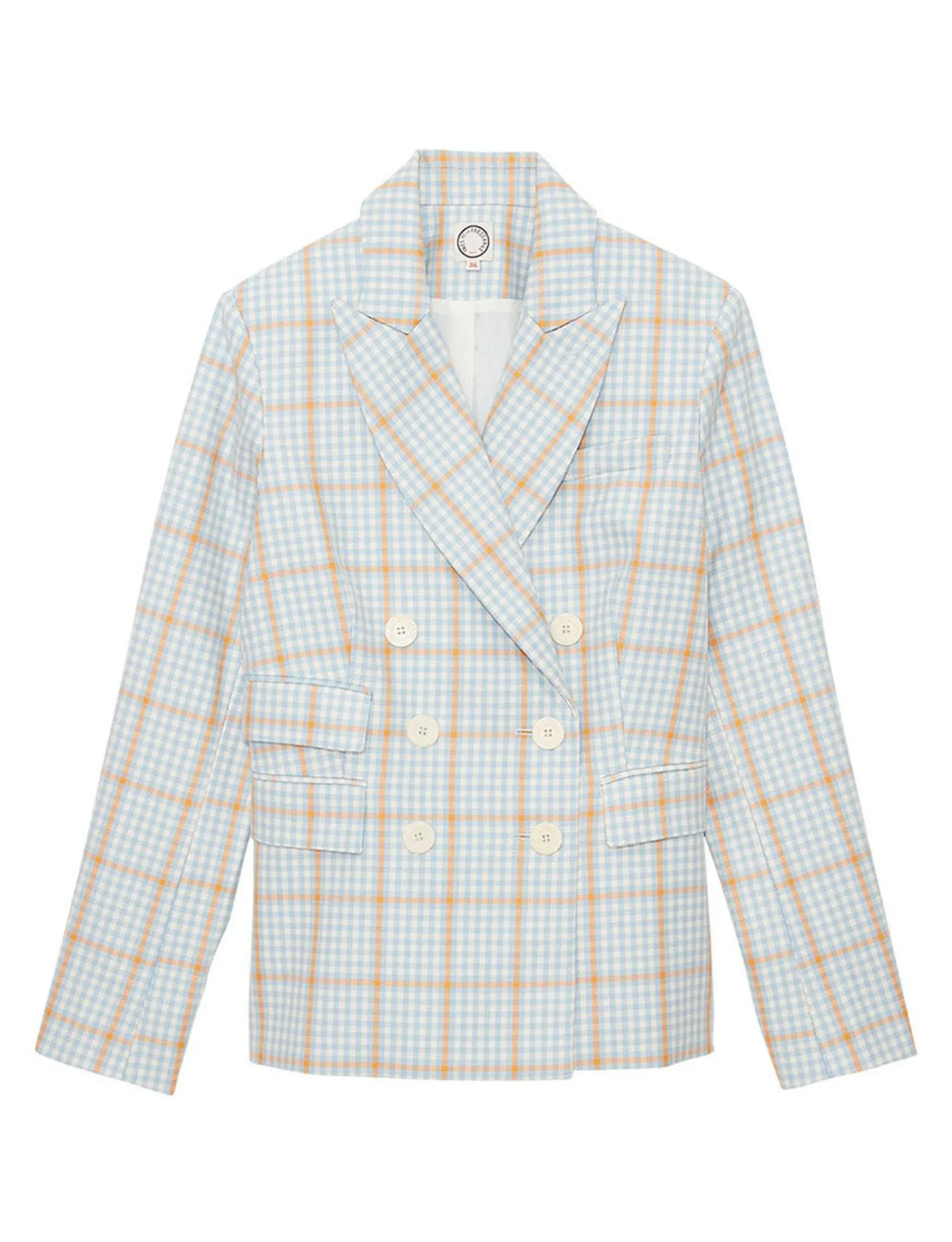 Maurice blue and orange checked jacket