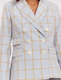 Maurice blue and orange checked jacket
