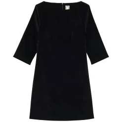 Megan dress in smooth black velvet