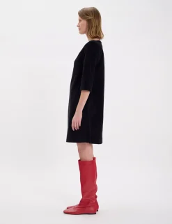 Megan dress in smooth black velvet