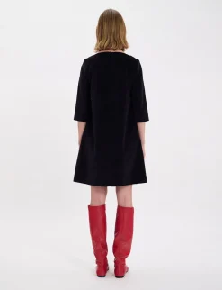 Megan dress in smooth black velvet