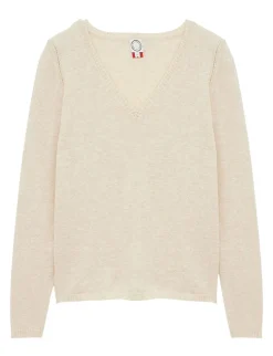 Morgane beige v-neck jumper