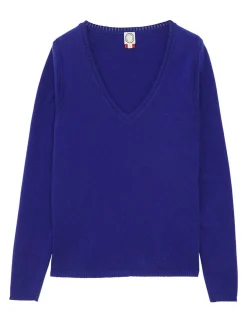 Morgane blue v-neck jumper