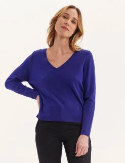 Morgane blue v-neck jumper