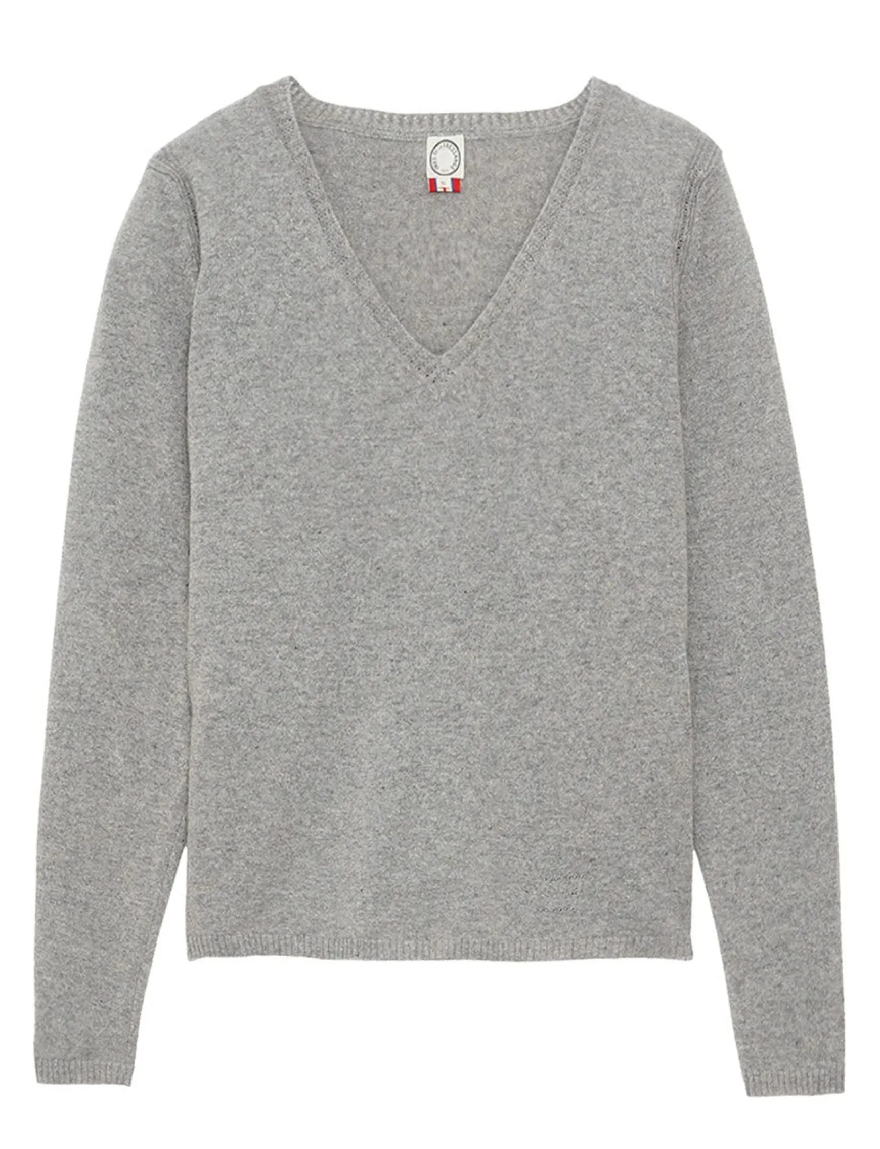 Morgane grey V-neck jumper