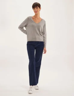 Morgane grey V-neck jumper