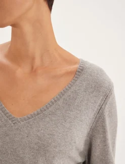 Morgane grey V-neck jumper