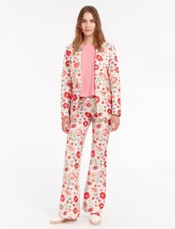 Multicoloured embroidered dove jacket