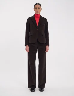 Nicoletta jacket in brown milleraies velvet