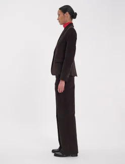 Nicoletta jacket in brown milleraies velvet