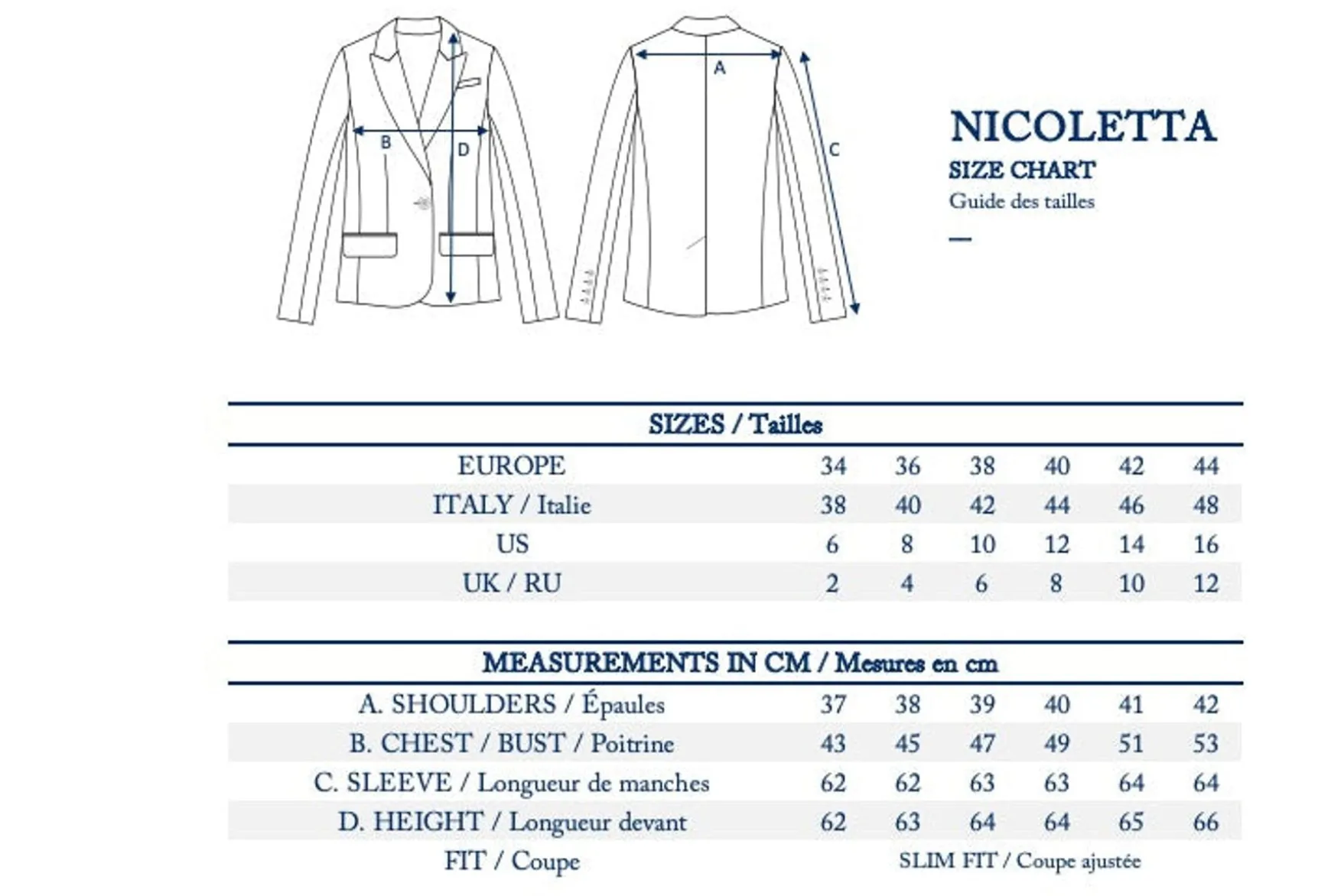 Nicoletta navy blue jacket