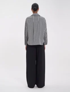 Noa black and white gingham check top