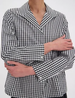 Noa black and white gingham check top