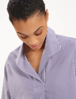 Noa navy/white striped top