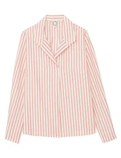 Noa red and white striped top