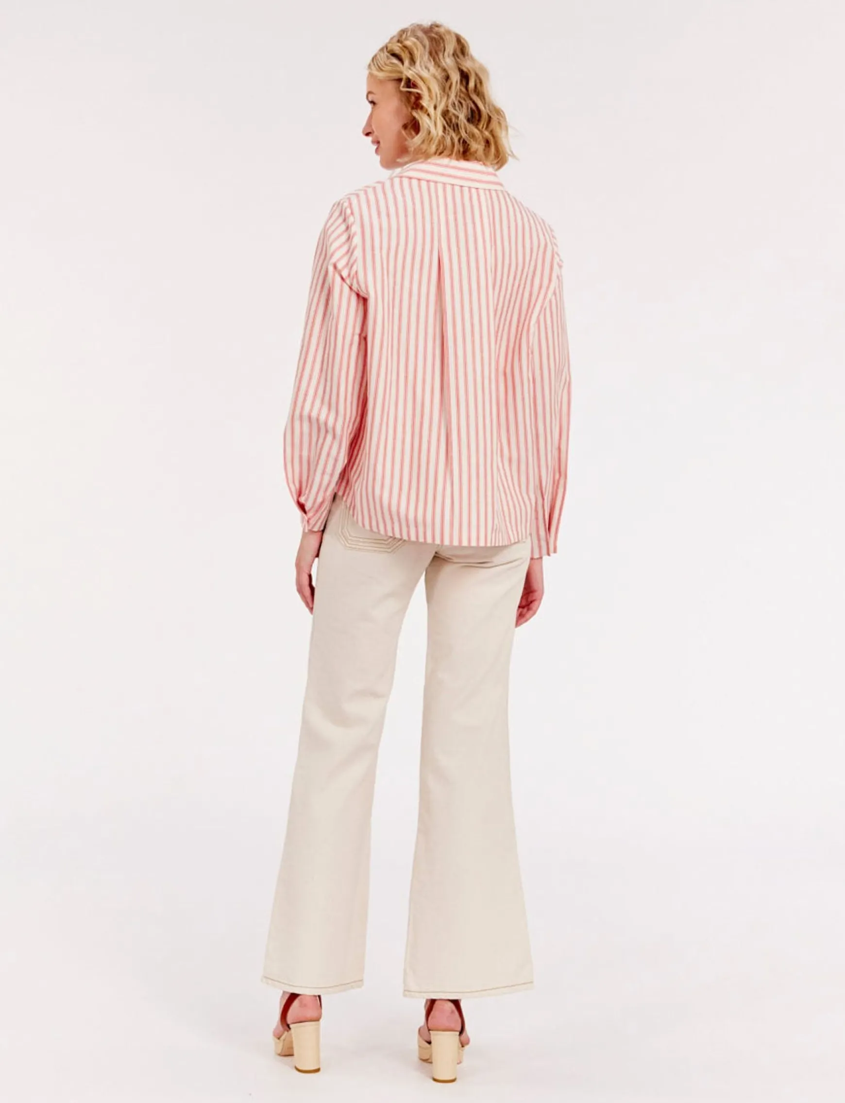 Noa red and white striped top