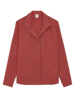 Noa red plaid top