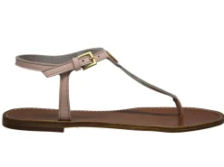 Nude leather flat sandals