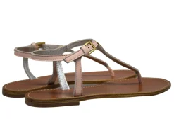 Nude leather flat sandals