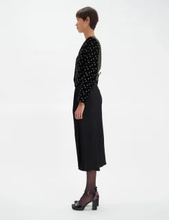 Ole bolero jacket in smooth black velvet with gold print