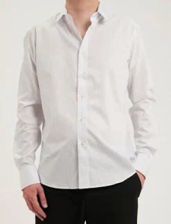 Olivier blue and white striped shirt