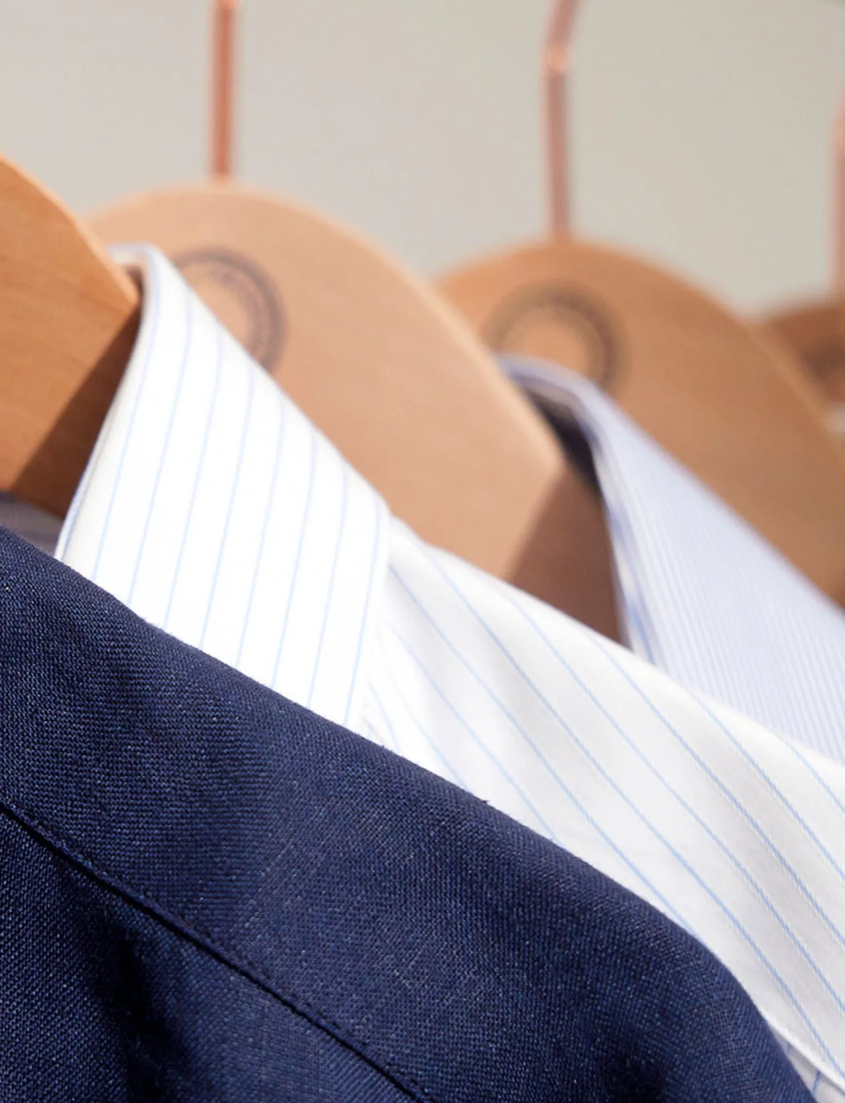 Olivier blue and white striped shirt