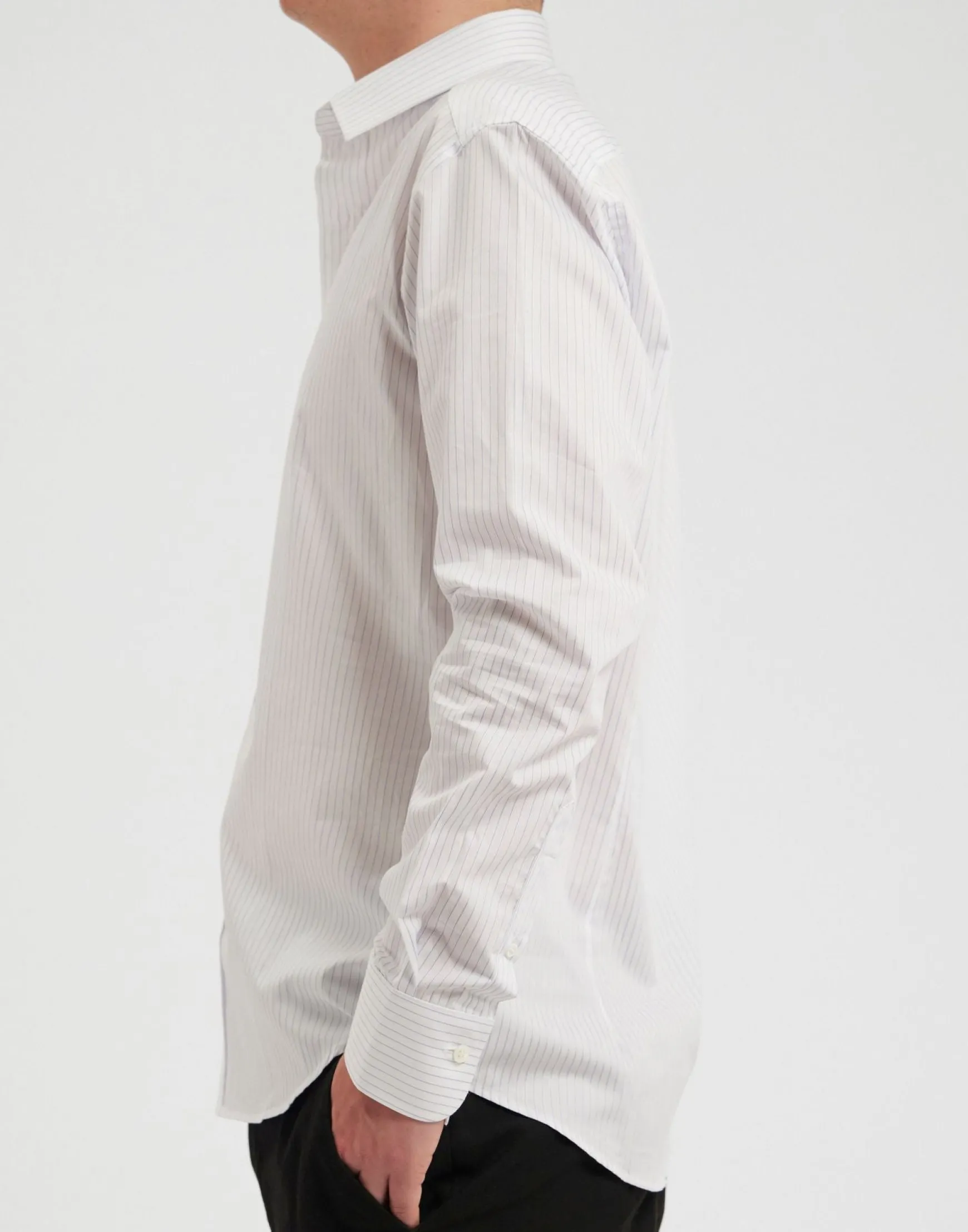 Olivier blue and white striped shirt