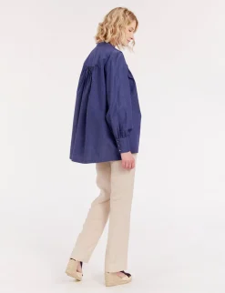 Ornella blue denim blouse