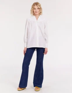 Ornella white embroidered blouse