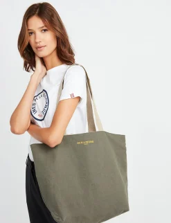 Reversible tote bag Lila khaki